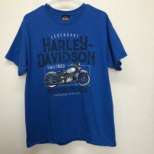 Harley-Davidson T-Shirt Mens L Blue Silverton Colorado Graphic HD Biker 2017